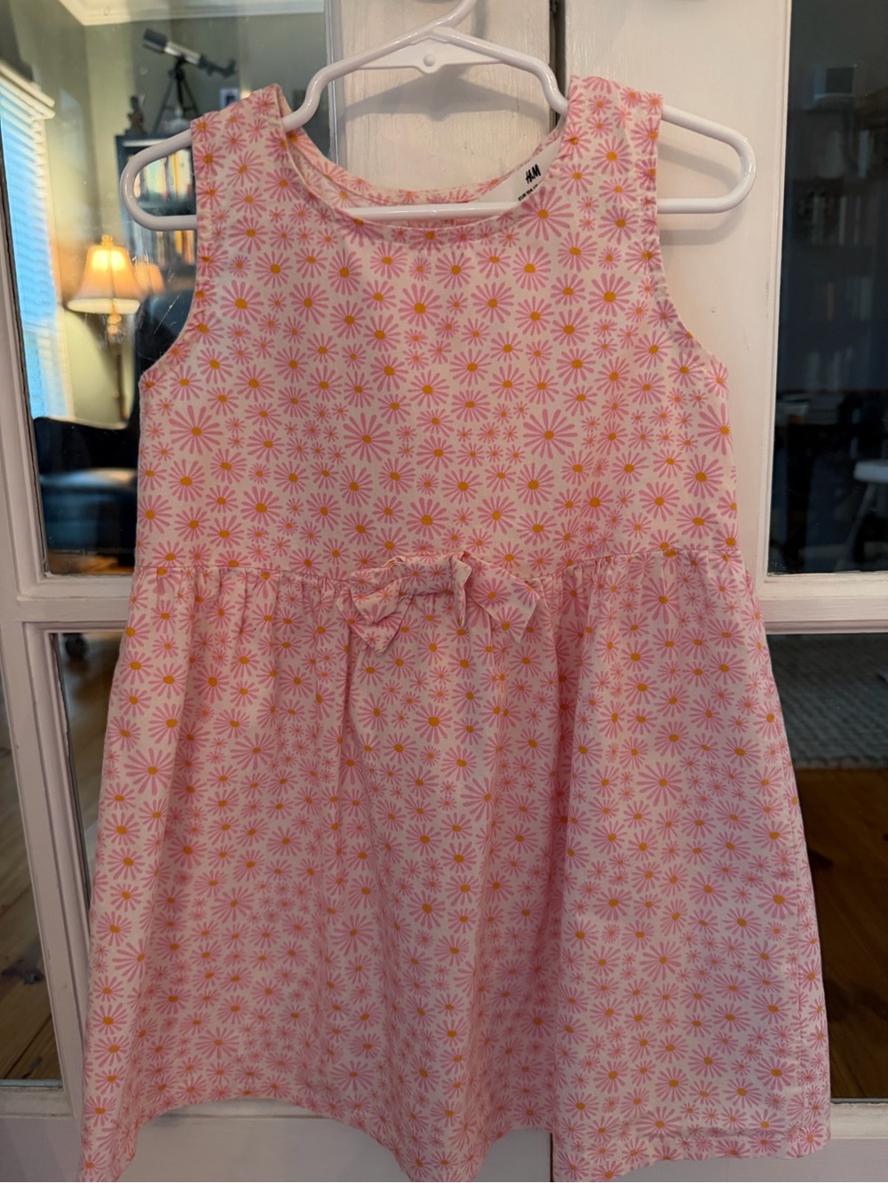 H&M Pink and Yellow Daisy Print Sleeveless Girls Dress